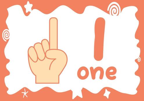 A fun and educational worksheet for kids to learn how to sign and write the number one vector