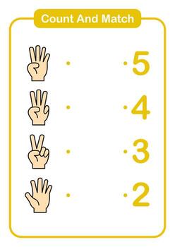 Counting activity with hand gestures vector