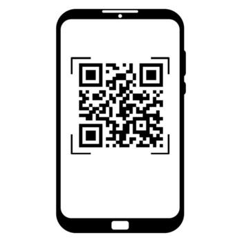 Mobile phone scan qr code, reader applecation, technology concept isolated. Barcode scaner. vector