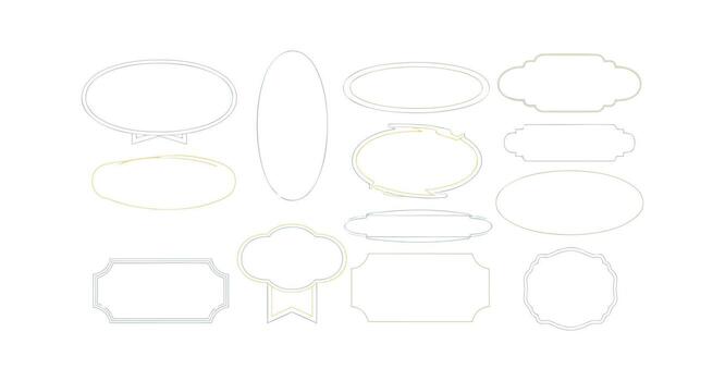 Collection of various ornate empty frames and labels isolated on white background vector