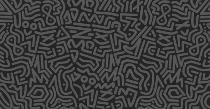 resumen modelo con garabatear gris líneas en un oscuro antecedentes creando un moderno vibrante diseño para textil, fondo de pantalla y digital decoración vector