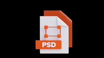 3d animering av fil 3d ikon. fil formatera begrepp video
