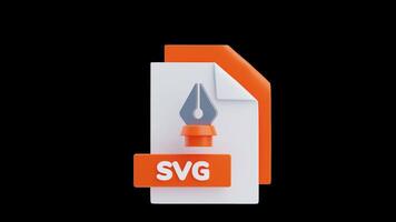 3d animazione di svg file 3d icona. file formato concetto video