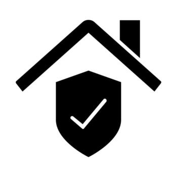 hogar seguro icono con cheque marca símbolo para tu web sitio diseño, logo, aplicación, ui vector