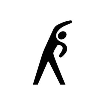 Exercise routine and fitness icon. Simple solid style. Stretching, physical, warm, activity, exercise, aerobic, gym, training concept. Silhouette, glyph symbol. Isolated design. vector
