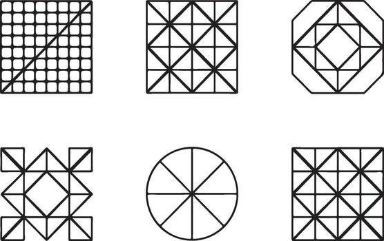 Geometric patterns and designs isolated on white background vector