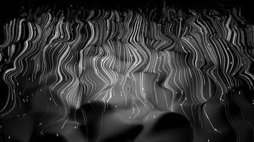 white color digital data wave with glowing particles and dynamic lines on black background video