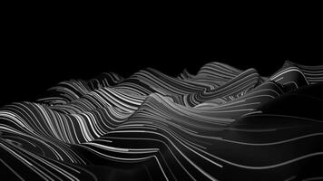 White and Black digital data wave with dynamic lines hi-tech design dark technology background video