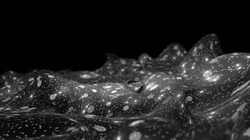 vit och svart Färg vågig och slät textur med glitter partiklar 3d lutning design mörk lutning bakgrund video