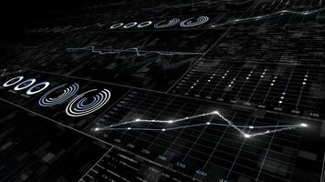 colorida dados analytics painel de controle exibição infográficos, o negócio e finança fundo video
