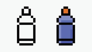 conjunto agua botella píxel Arte icono ilustración. vector