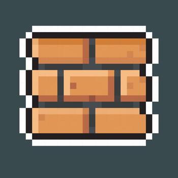 single brick pattern in pixel art style vector