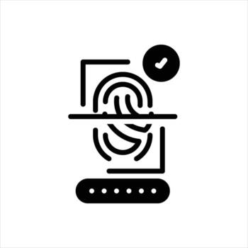 Solid icon fingerprint-matched vector