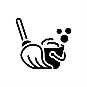 Solid mopping icon vector