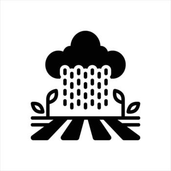 Solid icon rainfall vector