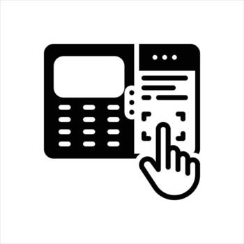 Solid icon finger-scan vector