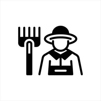 Solid icon husbandman vector