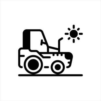 Solid icon tractor vector