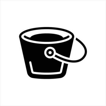 sólido icono Cubeta vector