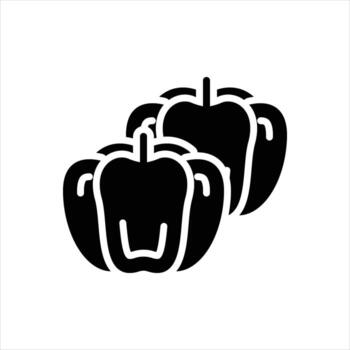 Solid icon capsicum vector