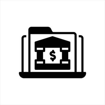 Solid icon web-banking vector