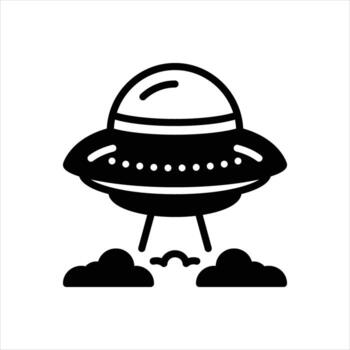 Solid icon ufo vector