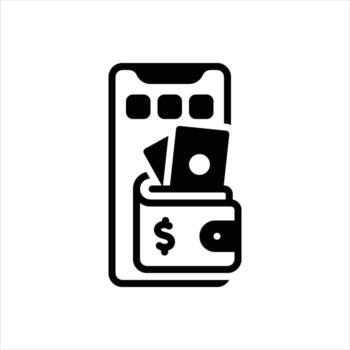 Solid icon wallet-app vector