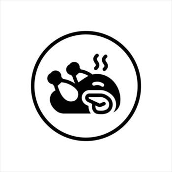 Solid icon chicken vector