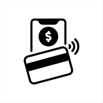 Solid icon contactless-payment vector