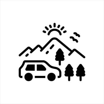 Solid icon adventure vector