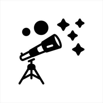 Solid icon telescope vector