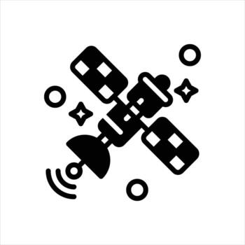Solid icon satellite vector