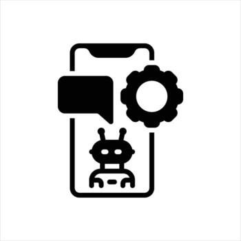 Solid icon mobile-support vector