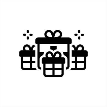 Solid icon gift-box vector