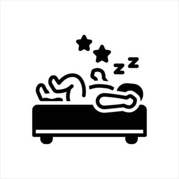 sólido icono dormido vector