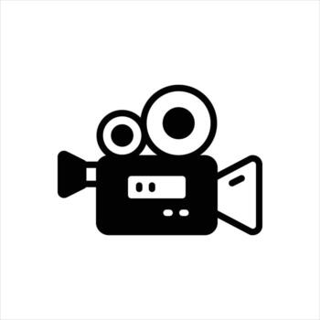 Solid icon video-camera vector