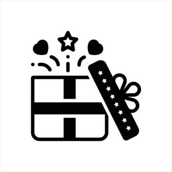 Solid icon present vector