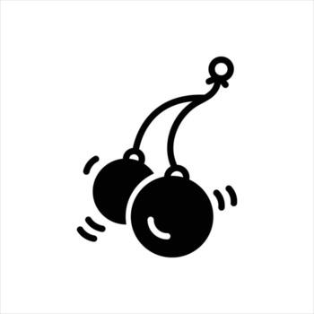 sólido icono bola de clackers vector