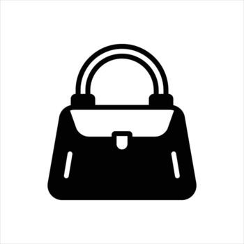 Solid icon handbag vector