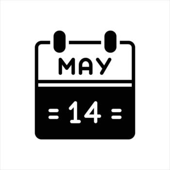 sólido icono 14 de mayo vector