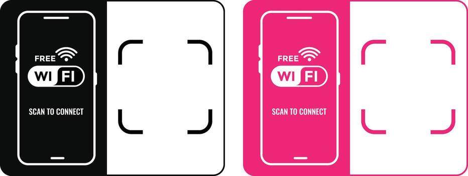 free wifi icon. scan to connect wifi. Wireless sign design template. Network wifi business concept. Network. Wireless connection icon vector