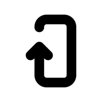 Simple black icon with a theme button, screen rotation vector