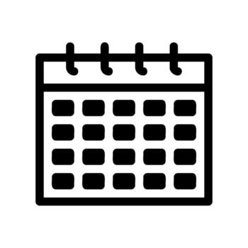 Outline style icon of a monthly desk calendar with a grid vector