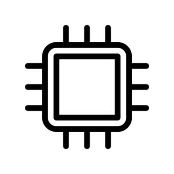 Simple black icon with a theme computer processor vector
