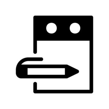 Icon of a pencil writing on a notepad for making a note vector