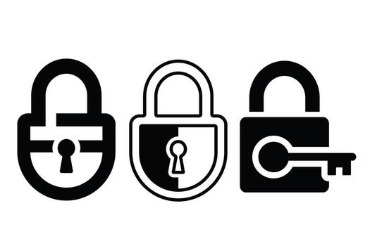Lock Icon Set, Security, Privacy, and Access Symbols vector