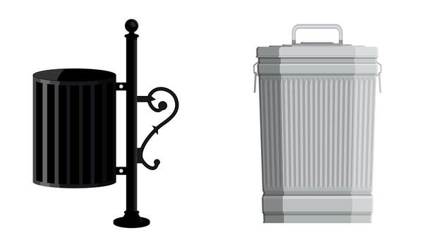 dos diferente modelos de público basura lata vector