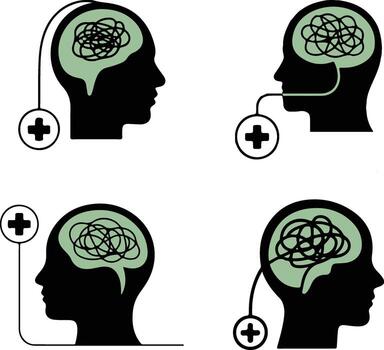 A diagram of the brain with different parts vector