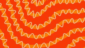 laranja perverso mão desenhado rabisco cheio de curvas linha fluxo padronizar fundo em ciclo video