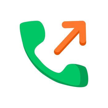 Outgoing call icon used in communication applications and phone interfaces. vector